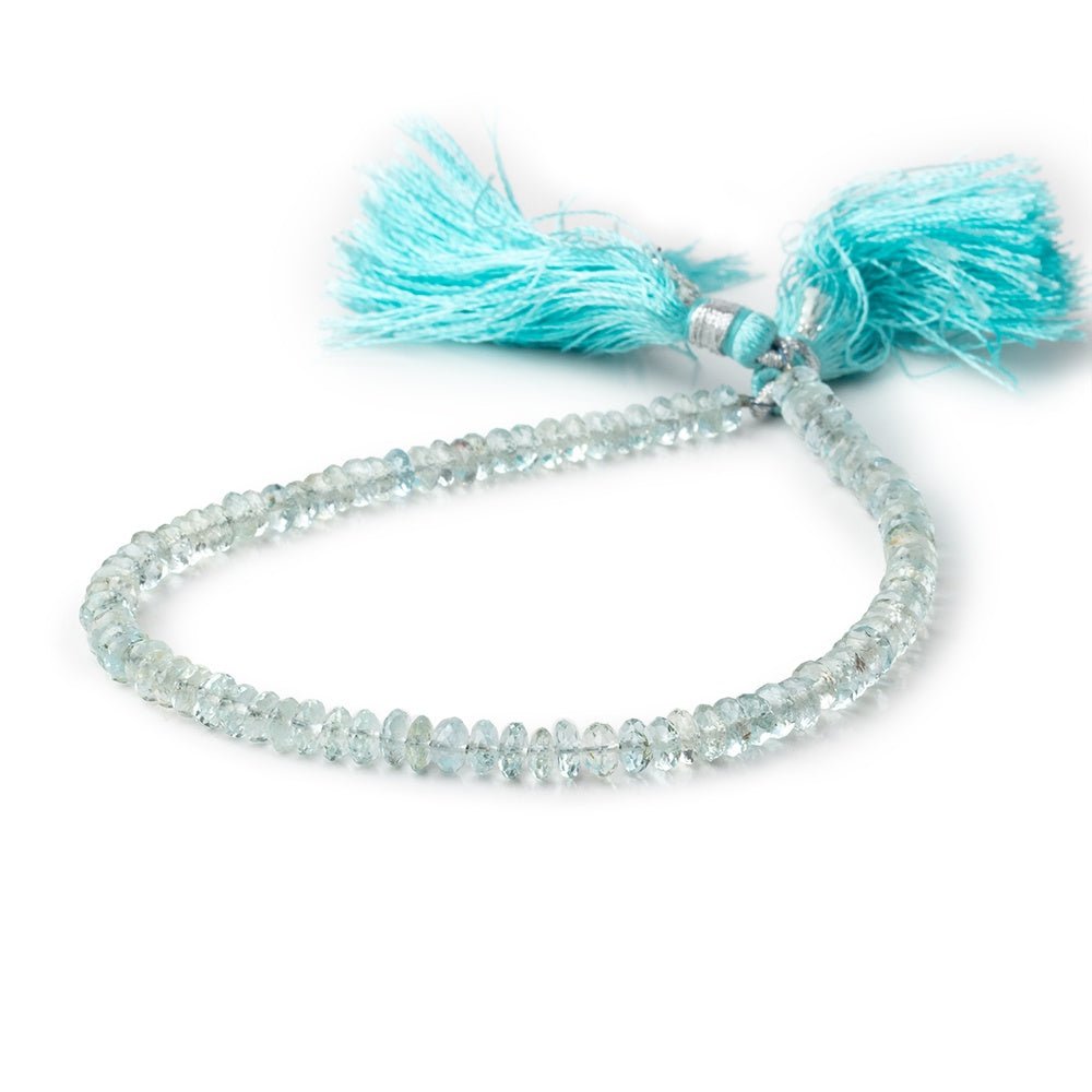 4-5mm Aquamarine Faceted Rondelle Beads 9 inch 93 pieces AA