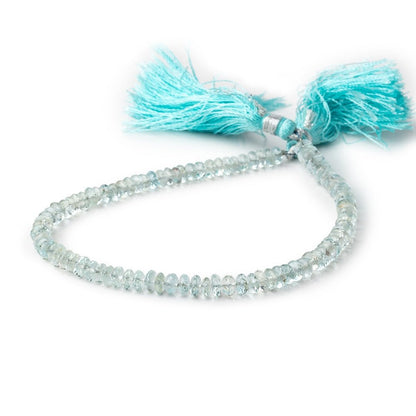 4-5mm Aquamarine Faceted Rondelle Beads 9 inch 93 pieces AA