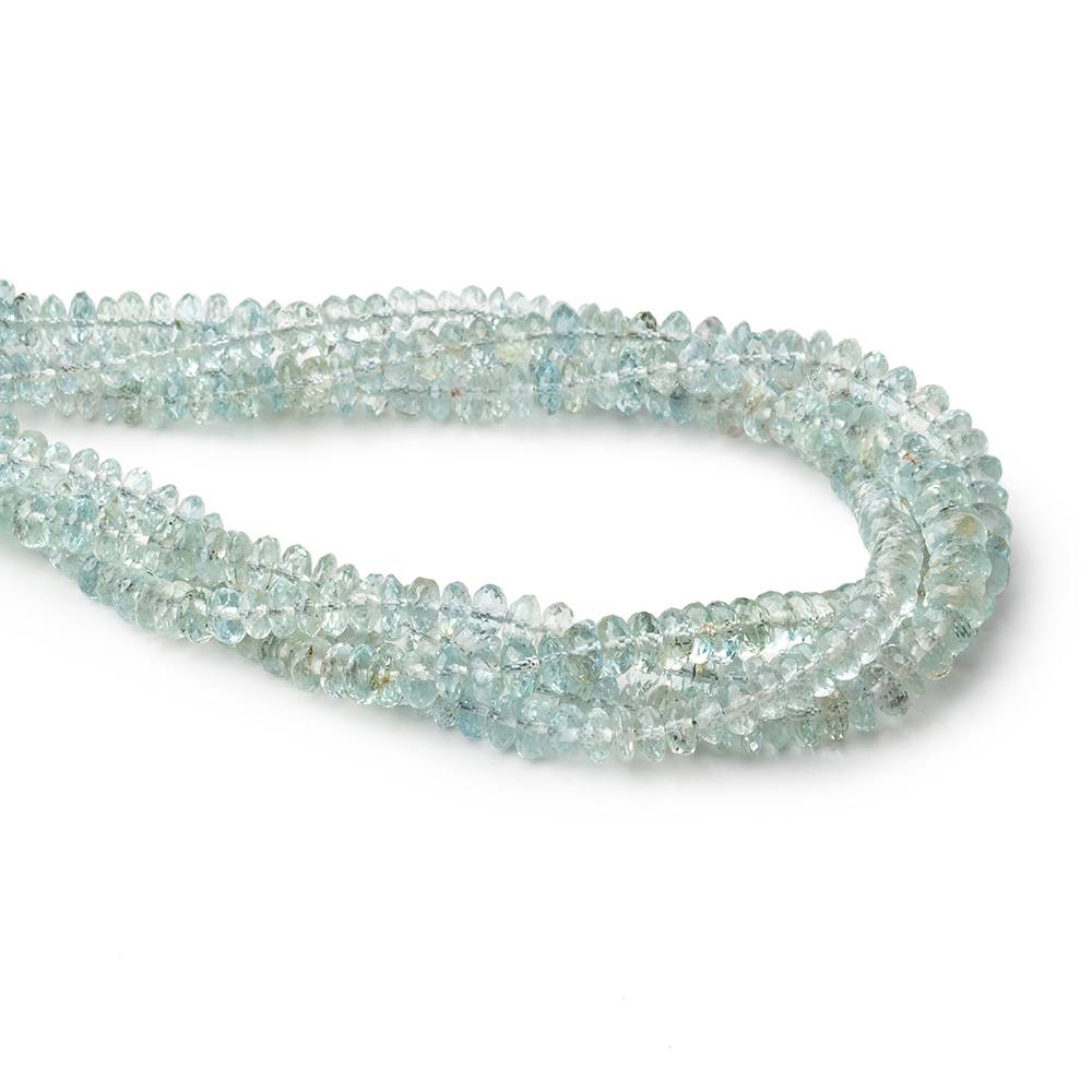 4-5mm Aquamarine Faceted Rondelle Beads 9 inch 93 pieces AA
