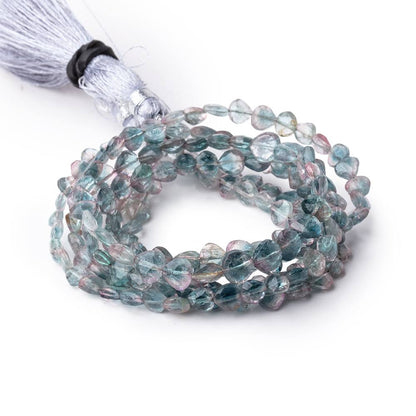 4-5mm Bi-Color Indicolite Tourmaline Faceted Heart Beads 16 inch 92 pieces