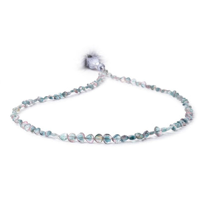 4-5mm Bi-Color Indicolite Tourmaline Faceted Heart Beads 16 inch 92 pieces