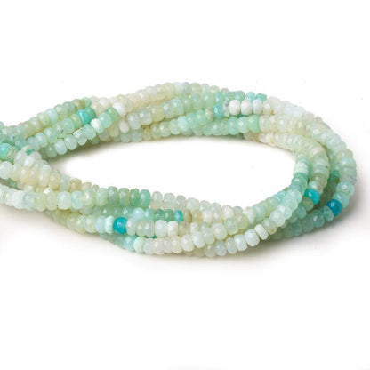 4-5mm Blue Peruvian Opal Faceted Rondelle Beads 14 inch 120 pieces