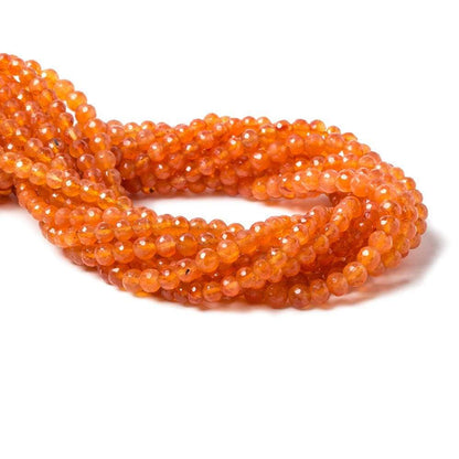 5mm Carnelian Beads Faceted Rounds 13 inch 68 pieces