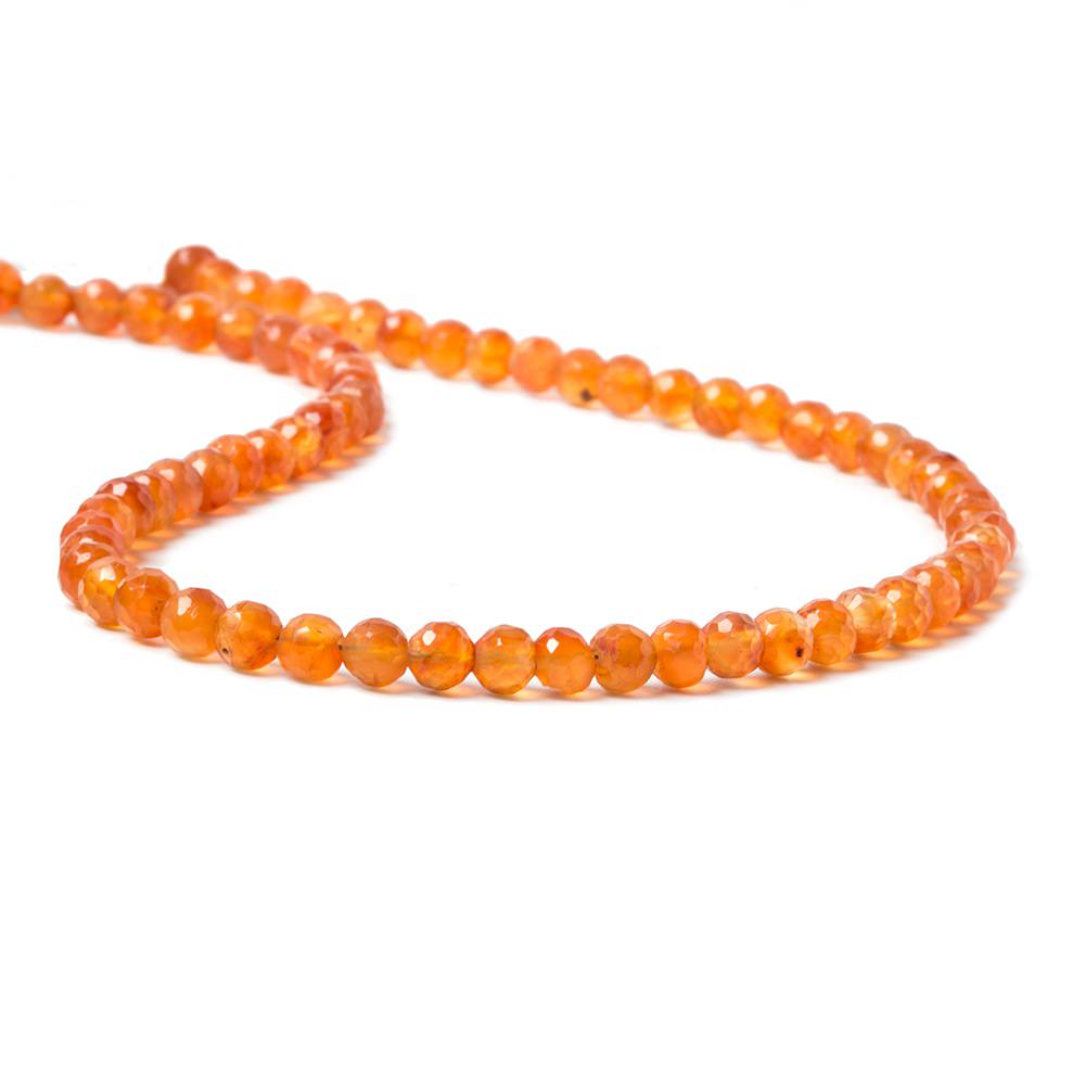 5mm Carnelian Beads Faceted Rounds 13 inch 68 pieces