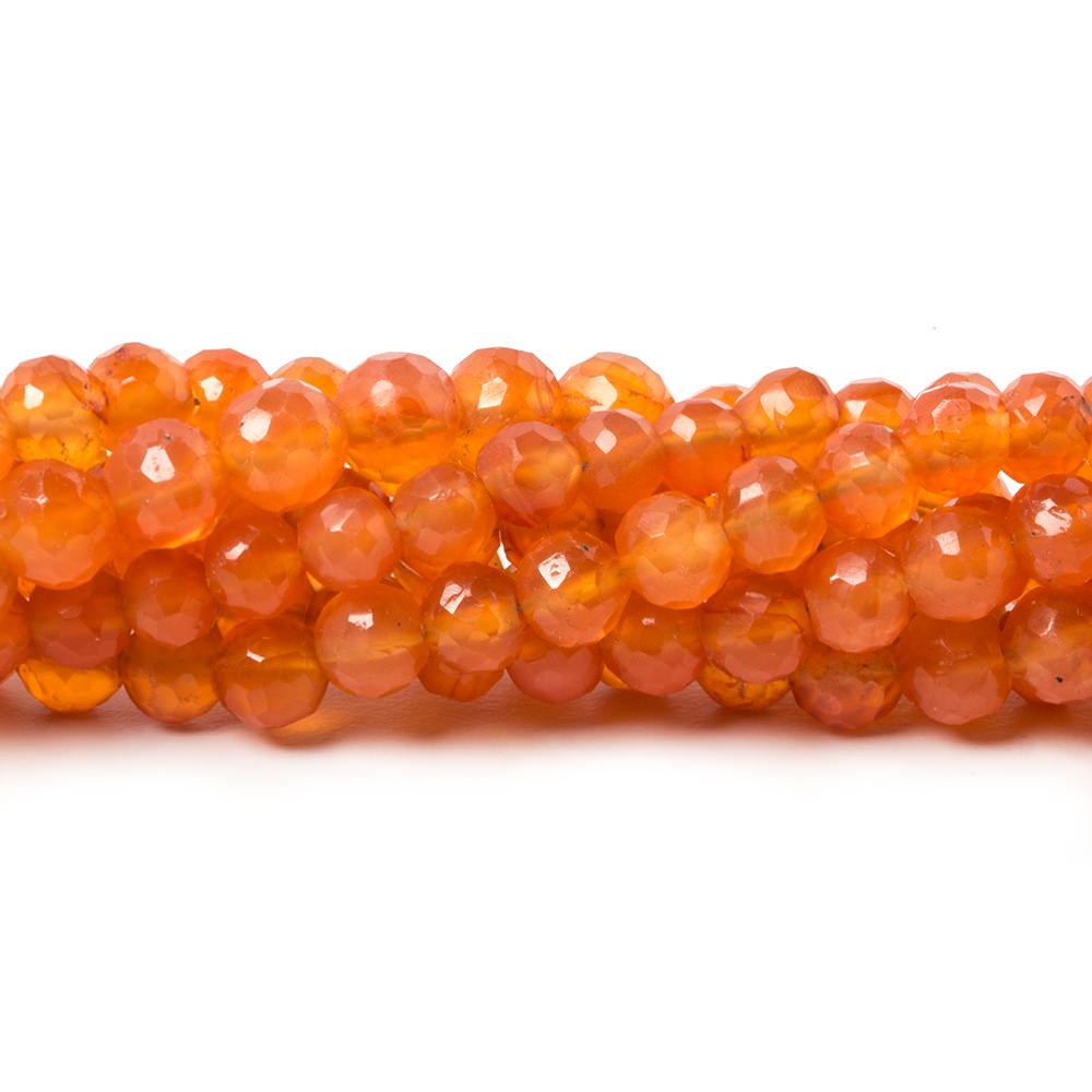 5mm Carnelian Beads Faceted Rounds 13 inch 68 pieces