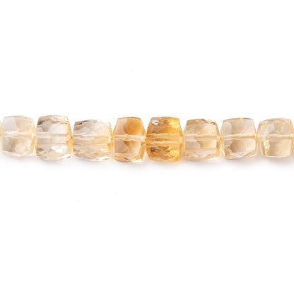 4-5mm Citrine Faceted Cube Beads 7.5 inch 38 pieces