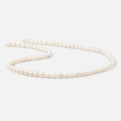 4-5mm Creamy Petite Ringed Baroque Freshwater Pearls 16 inch 78 Beads