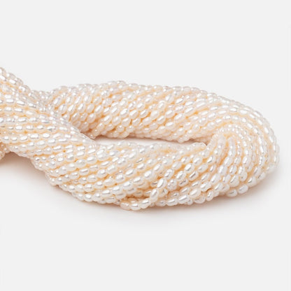 4-5mm Creamy Straight Drill Oval Freshwater Pearls 15.25 inch 85 Beads