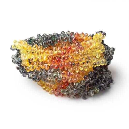 4-5mm Fancy Sapphire Micro Faceted Tear Drop 17 inch 275 Beads AA