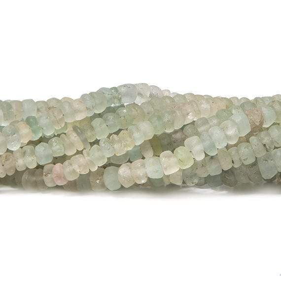 4-5mm Frosted Aquamarine & Yellow Beryl plain heshi 14 inch 110 pieces