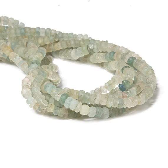 4-5mm Frosted Aquamarine & Yellow Beryl plain heshi 14 inch 110 pieces