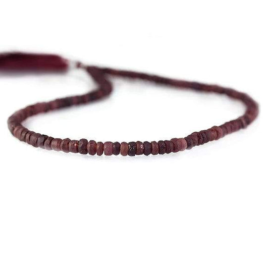 4-5mm Frosted Garnet Faceted Rondelle Beads 13 inch 115 beads