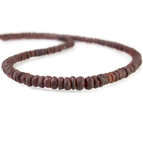 4-5mm Frosted Garnet Faceted Rondelle Beads 13 inch 115 beads