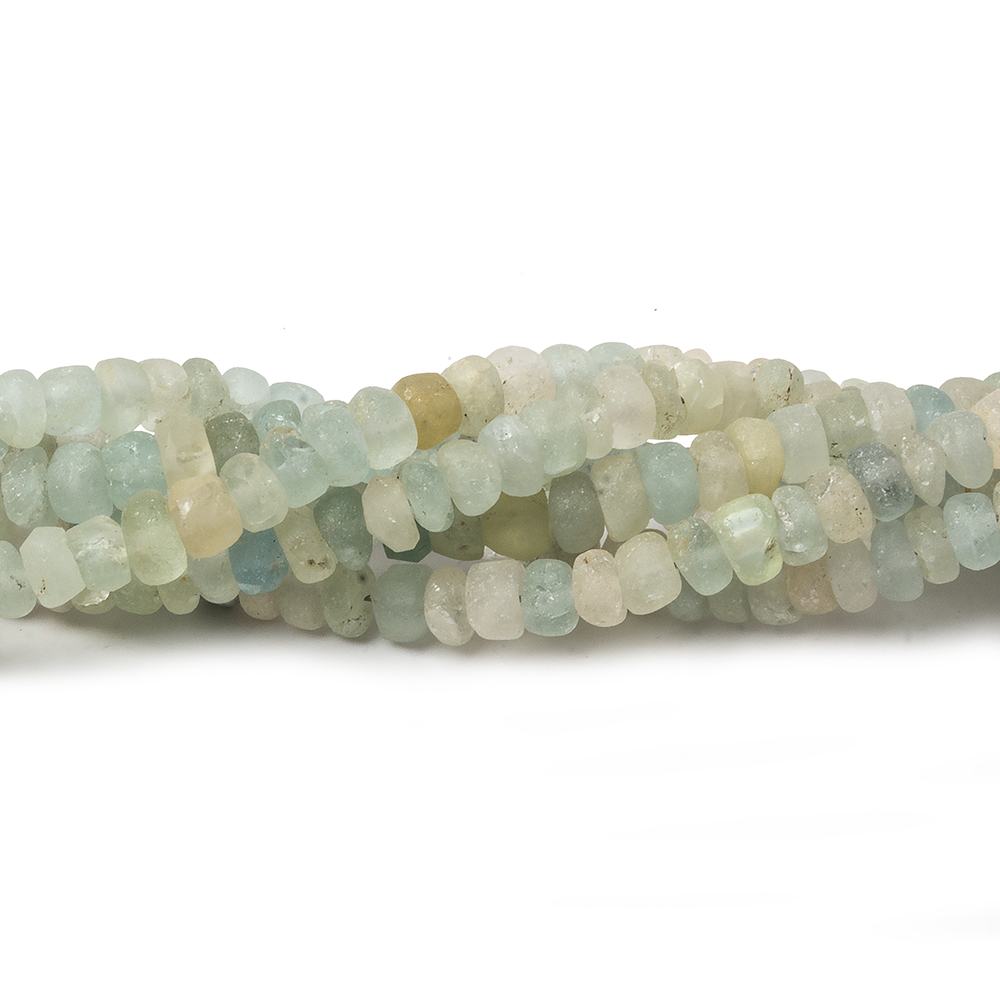 4-5mm Frosted Multi Color Beryl Plain Rondelle Beads 13 inch 110 pieces
