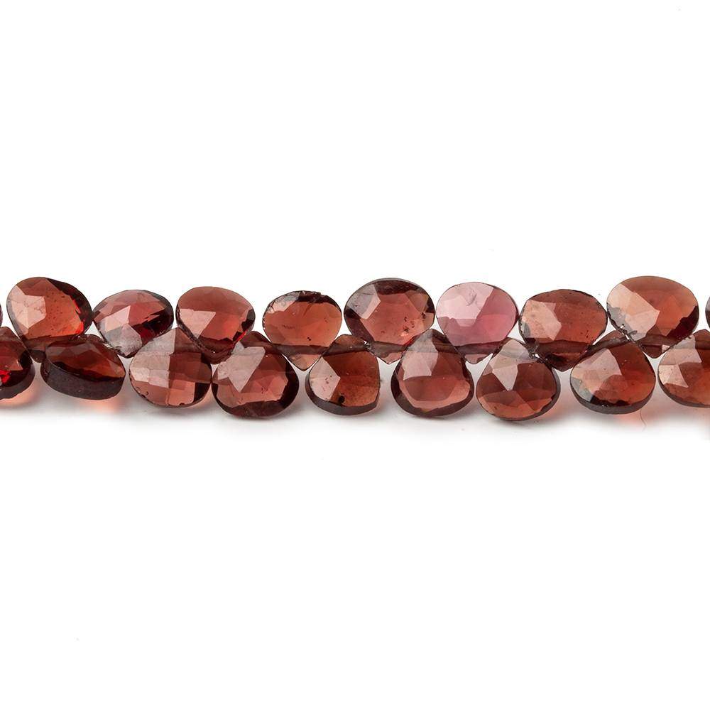 4-5mm Garnet Faceted Heart Beads 8.5 inch 74 pieces