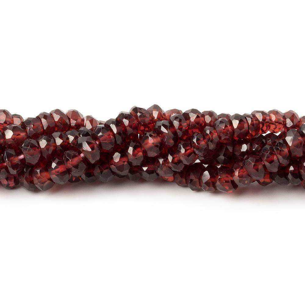 5mm Garnet faceted rondelle beads 13 inches 100 pieces