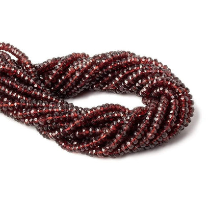 5mm Garnet faceted rondelle beads 13 inches 100 pieces