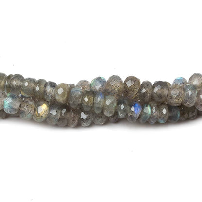 4-5mm Labradorite faceted rondelle 1mm drill hole beads 18 inch 185 pieces