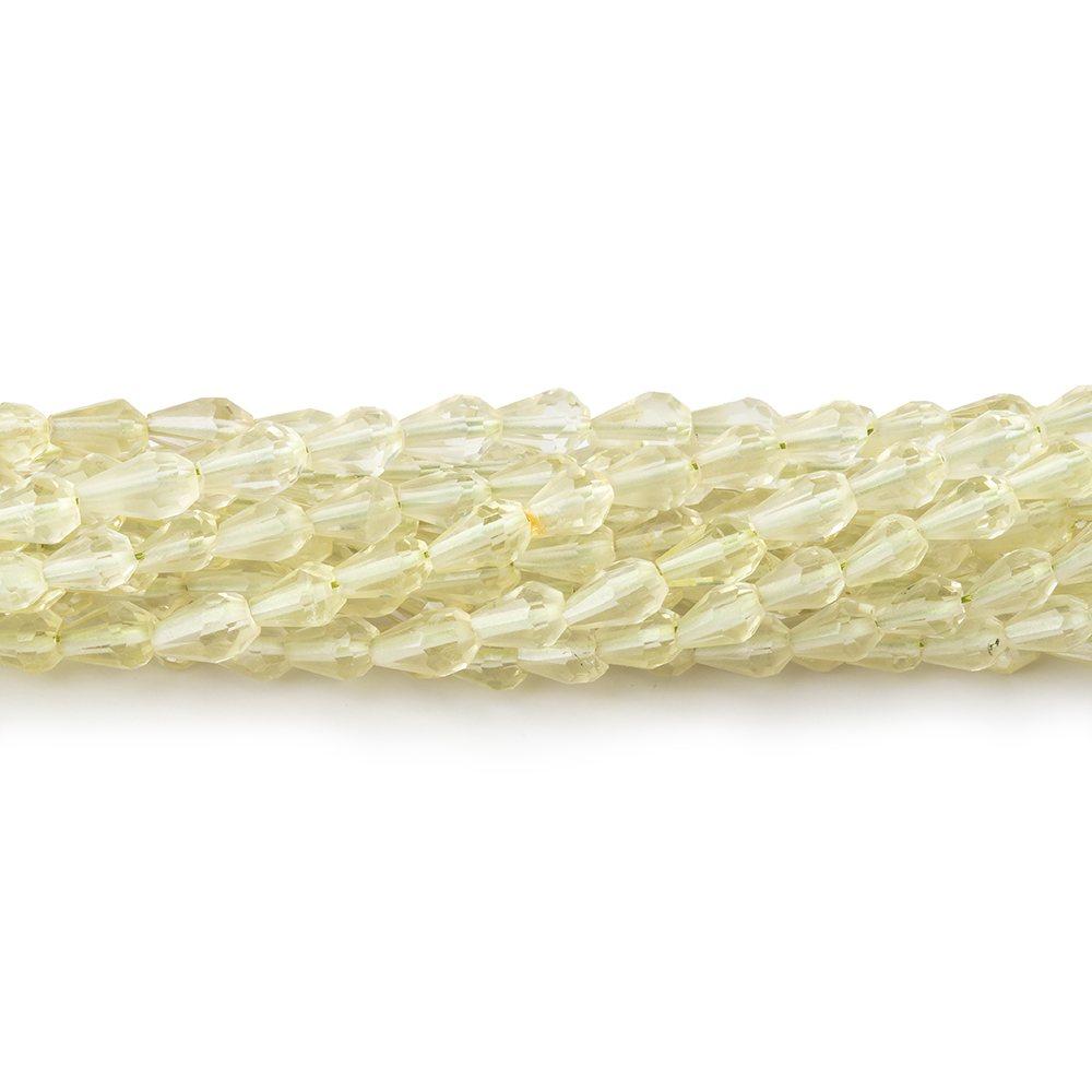 4-5mm Lemon Quartz Straight Drilled Faceted Tear Drop Beads 14.5 inch 80 pieces