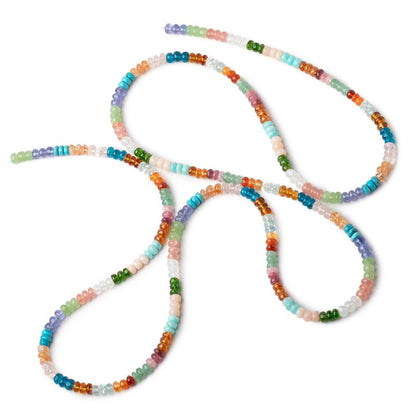 4-5mm Multi Gemstone Plain Rondelle Beads 36 inch 330 pieces AA