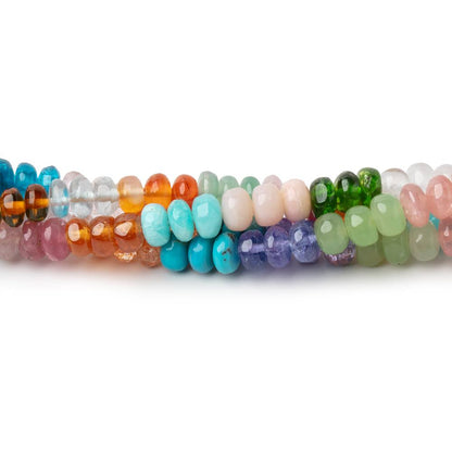 4-5mm Multi Gemstone Plain Rondelle Beads 36 inch 330 pieces AA