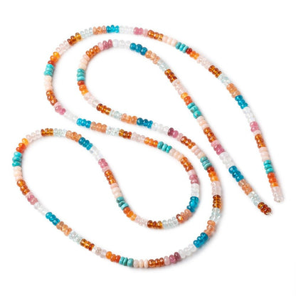 4-5mm Multi Gemstone Plain Rondelles 36 inch 330 Beads AA