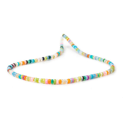 4-5mm Neon Multi Color Ethiopian Opal Plain Rondelle Beads 16 inch 184 pieces