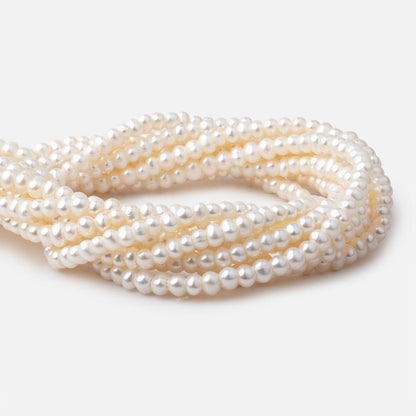 4-5mm Off White Off Round 2.5mm Large Hole Pearls 15 inch 105 pieces