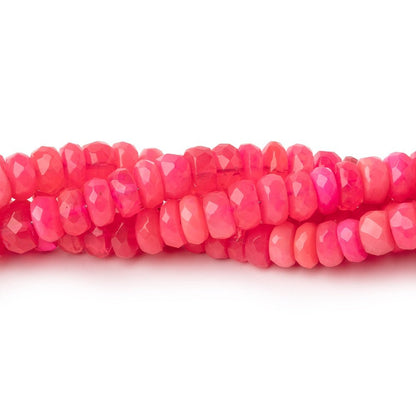 4-5mm Pink Ethiopian Opal Faceted Rondelle Beads 16 inch 136 pieces