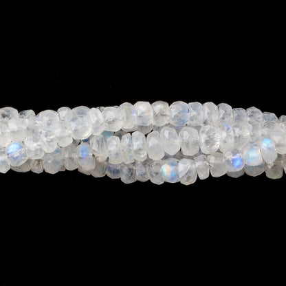 4-5mm Rainbow Moonstone Faceted Rondelle Beads 14 inch 110 pieces AA