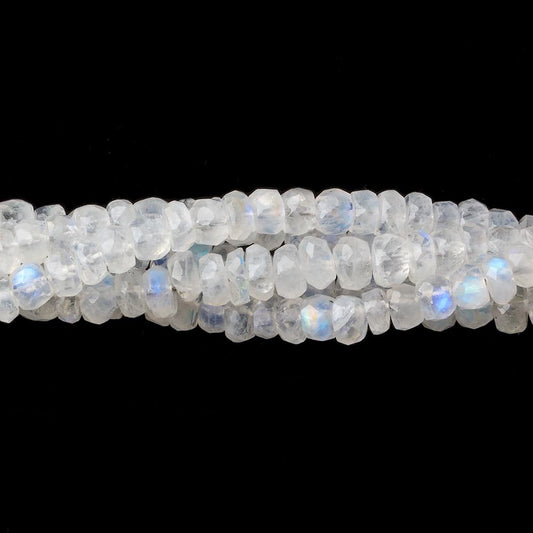 4-5mm Rainbow Moonstone Faceted Rondelle Beads 14 inch 110 pieces AA