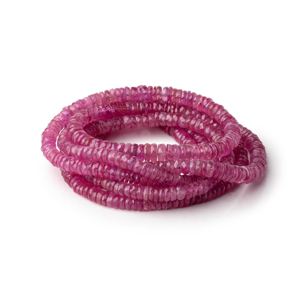 4-5mm Ruby Faceted Heishi Beads 18 inch 295 pieces AA