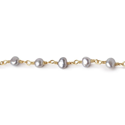 4-5mm Silver Petite Baroque Pearls on Vermeil Chain
