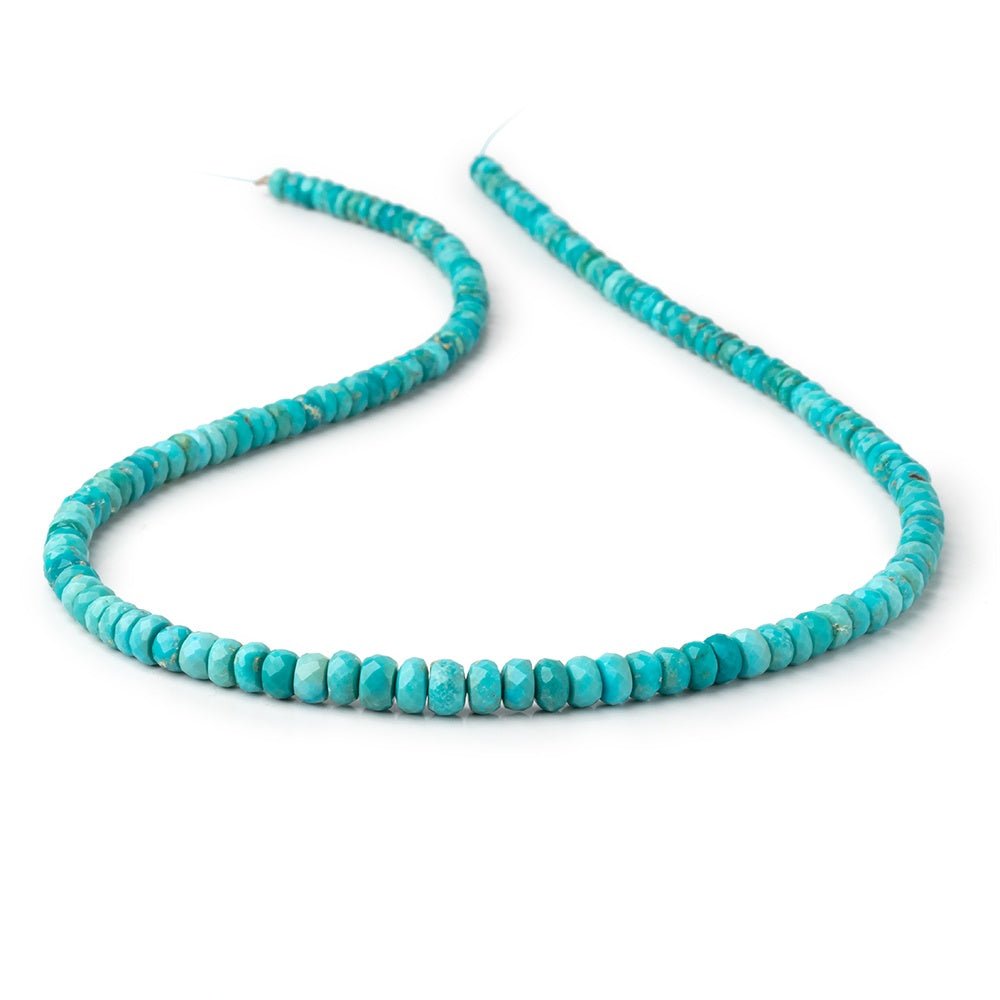 4-5mm Sleeping Beauty Turquoise Faceted Rondelle Beads 15.75 inch 160 pieces