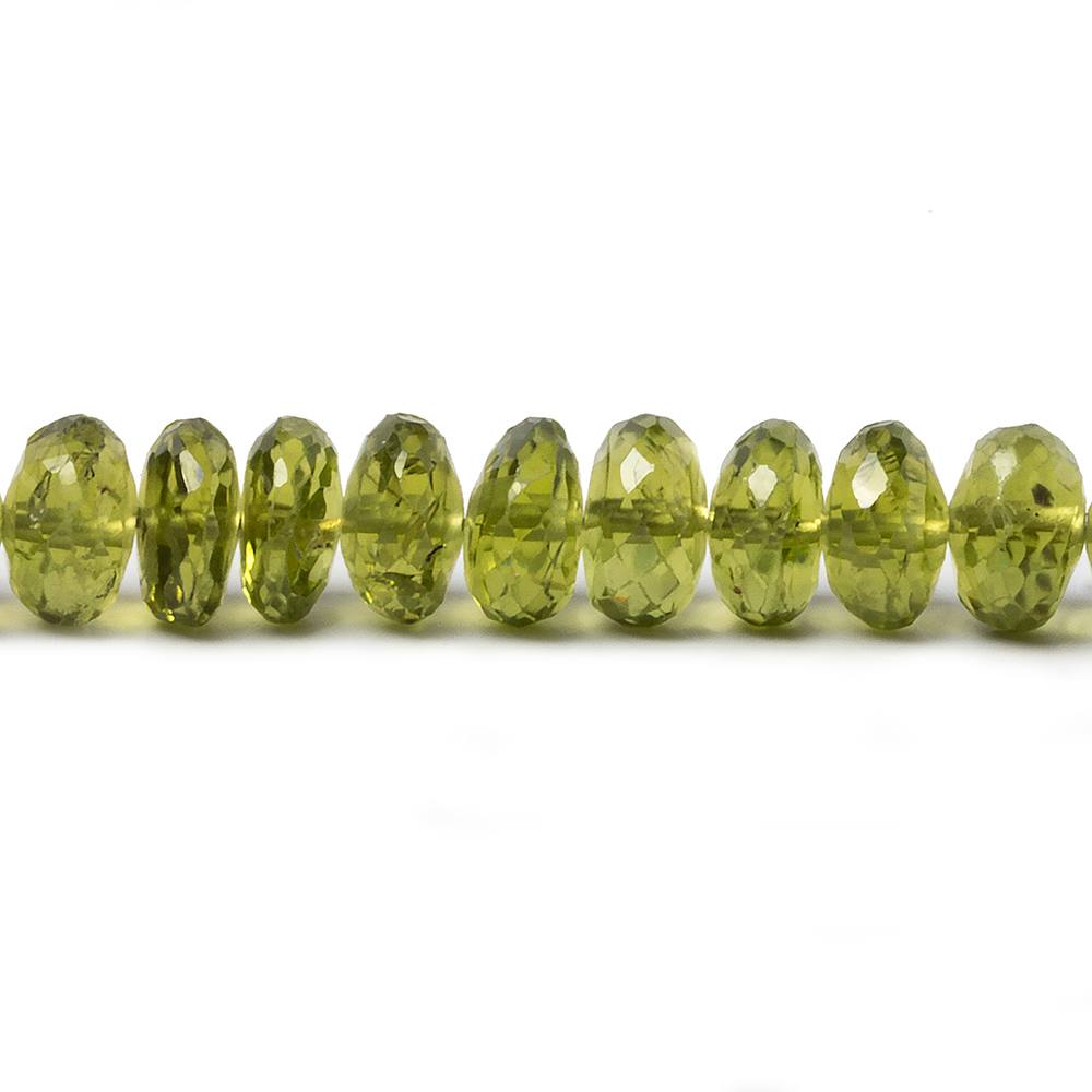 4-6.5mm Afghani Peridot faceted rondelles 18 inch 133 beads AAA