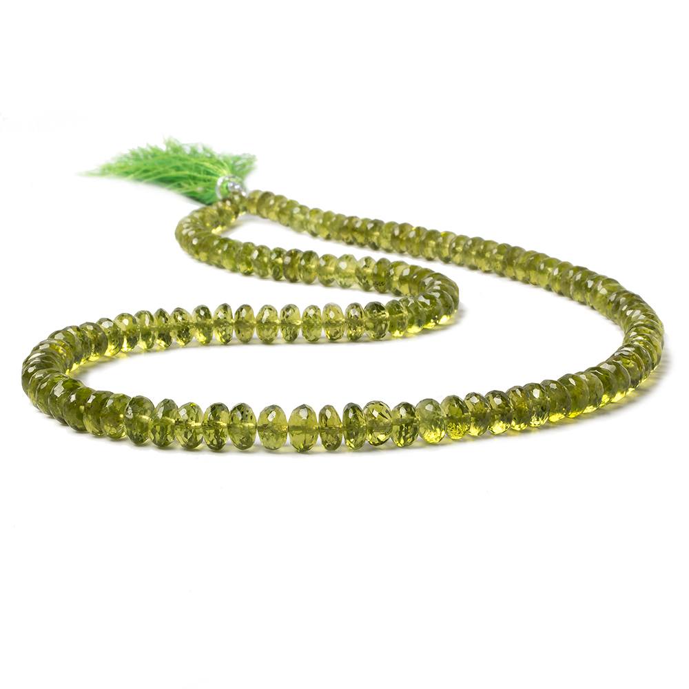4-6.5mm Afghani Peridot faceted rondelles 18 inch 133 beads AAA
