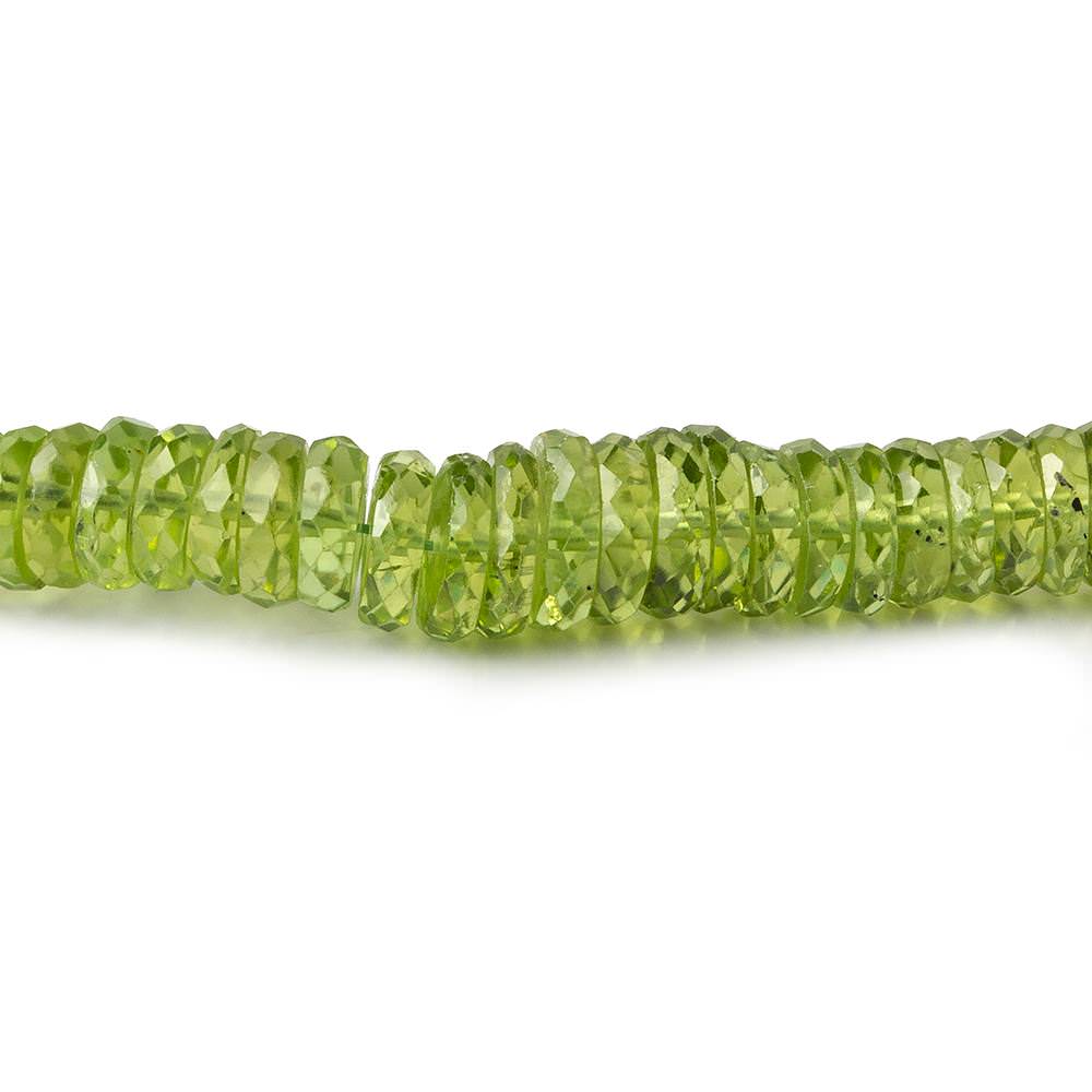 4-6.5mm Peridot faceted Heshi beads 16 inch 255 beads AA
