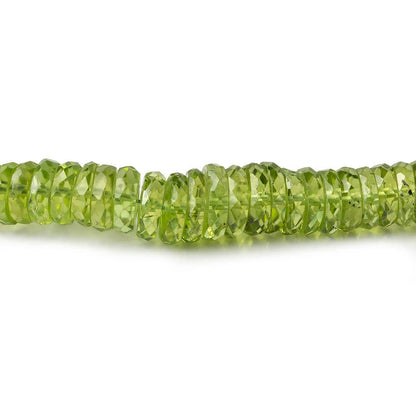 4-6.5mm Peridot faceted Heshi beads 16 inch 255 beads AA