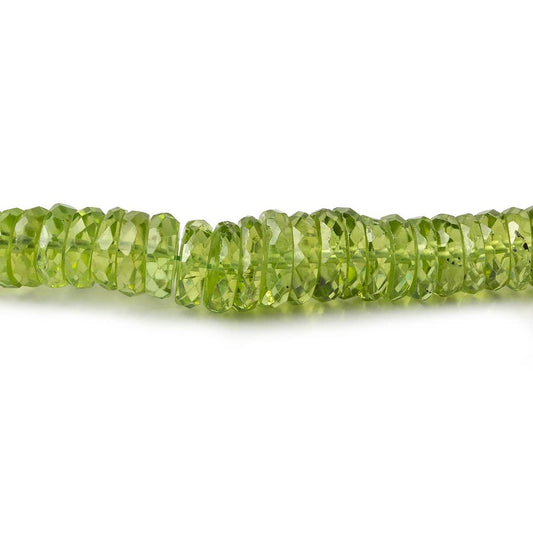 4-6.5mm Peridot faceted Heshi beads 16 inch 255 beads AA