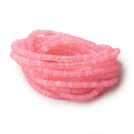 4-6.5mm Pink Ethiopian Opal Faceted Heishi 16 inch 230 Beads AA