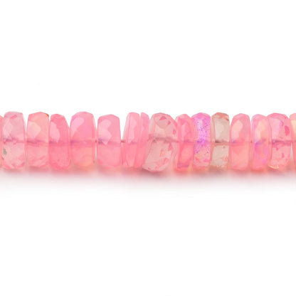4-6.5mm Pink Ethiopian Opal Faceted Heishi 16 inch 230 Beads AA