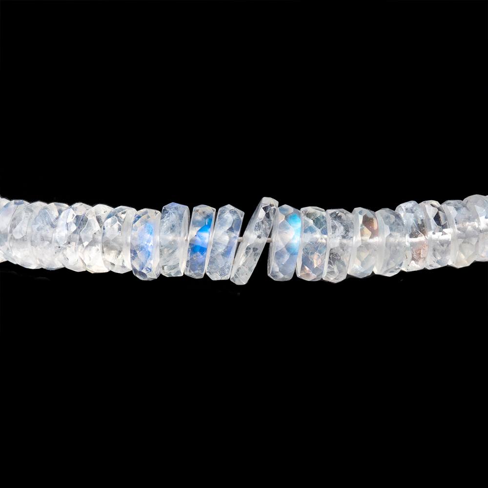 4-6.5mm Rainbow Moonstone Faceted Heishi Beads 10 inch 150 pieces AAA