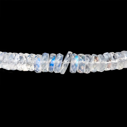 4-6.5mm Rainbow Moonstone Faceted Heishi Beads 10 inch 150 pieces AAA