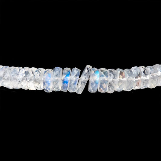 4-6.5mm Rainbow Moonstone Faceted Heishi Beads 10 inch 150 pieces AAA