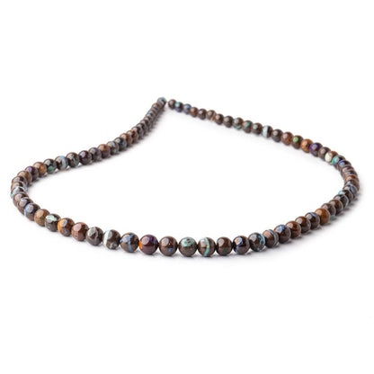 4-6mm Australian Boulder Opal Plain Round Beads 16 inch 78 pieces