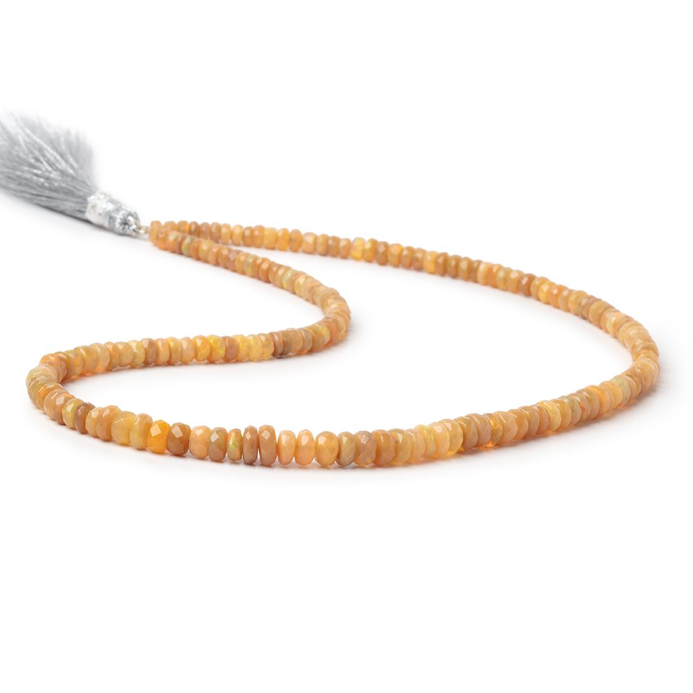 4-6mm Dark Golden Ethiopian Opal Faceted Rondelles 16 inch 157 Beads
