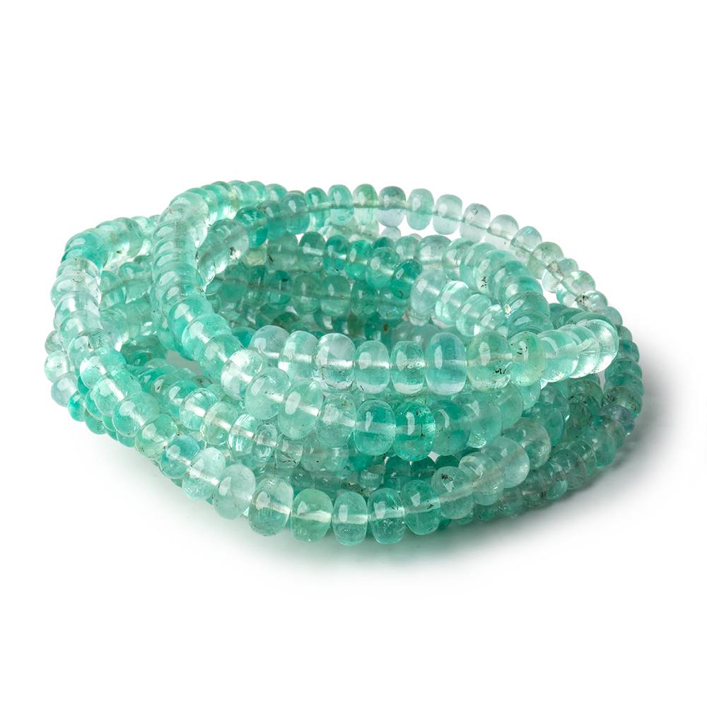 4-6mm Emerald Plain Rondelle Beads 18 inch 154 pieces AAA