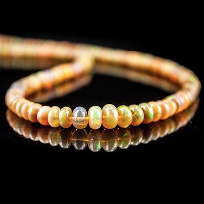4 - 6mm Ethiopian Dark Golden Opal Plain Rondelle Beads 16 inch 133 pieces