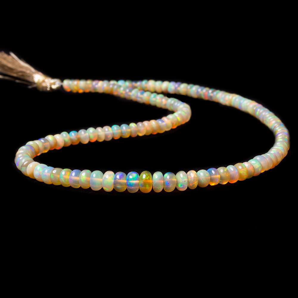 4 - 6mm Ethiopian Golden Opal Plain Rondelle Beads 15 inch 164 pieces