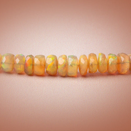 4-6mm Golden Ethiopian Opal Faceted Rondelle Beads 16 inch 178 pieces AA